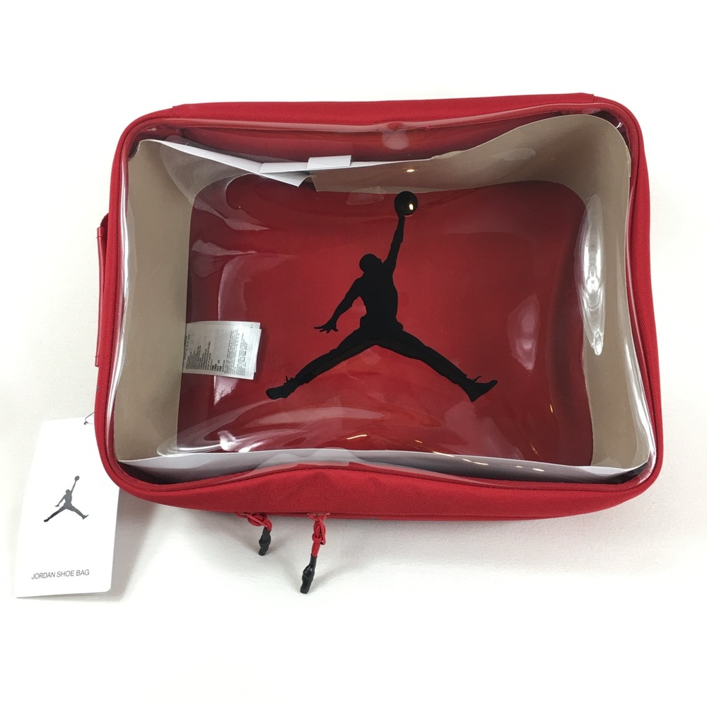 Nike Air Jordan Shoe Box Bag Sports Training Handbag red black transparent new
